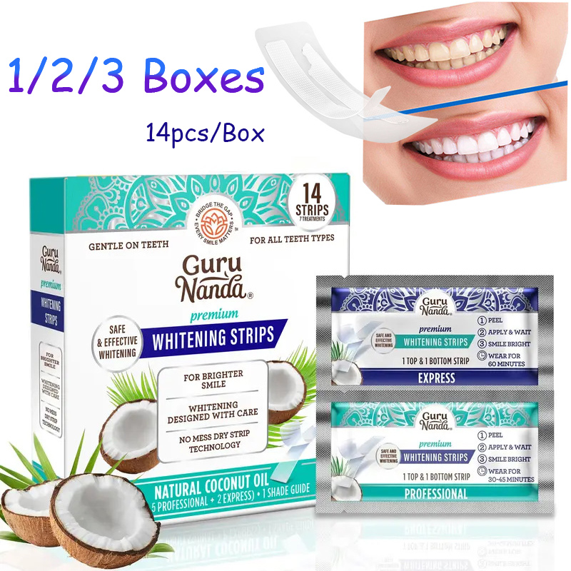 Teeth Whitening Oil Pulling - 14개/박스 코코넛 오일 치아 미백 스트립,