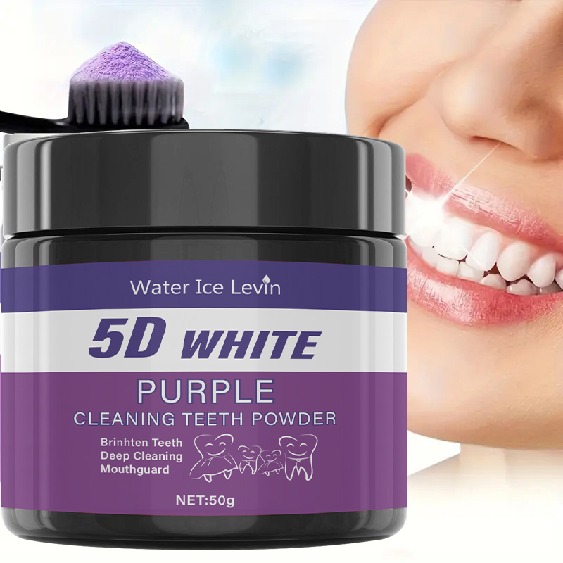 Teeth Whitening Oil Pulling - 5D 화이트 치아 미백 파우더. 퍼플