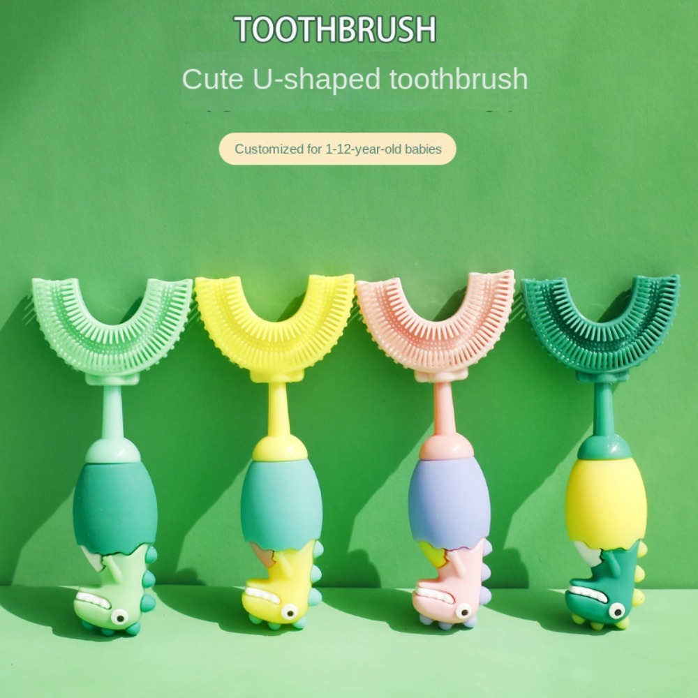 Teeth Whitening Toothbrush - 어린이 U자형 실리콘 칫솔, 치아 미백,