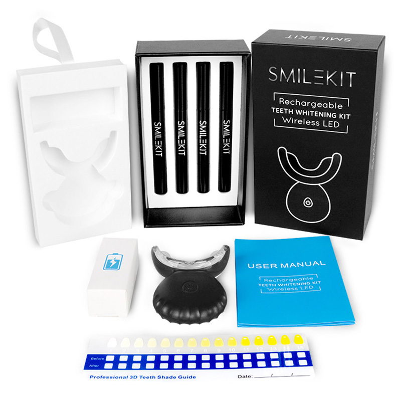 Teeth Whitening Bleaching Kit - 전기 치아 미백 LED 가정용 무선