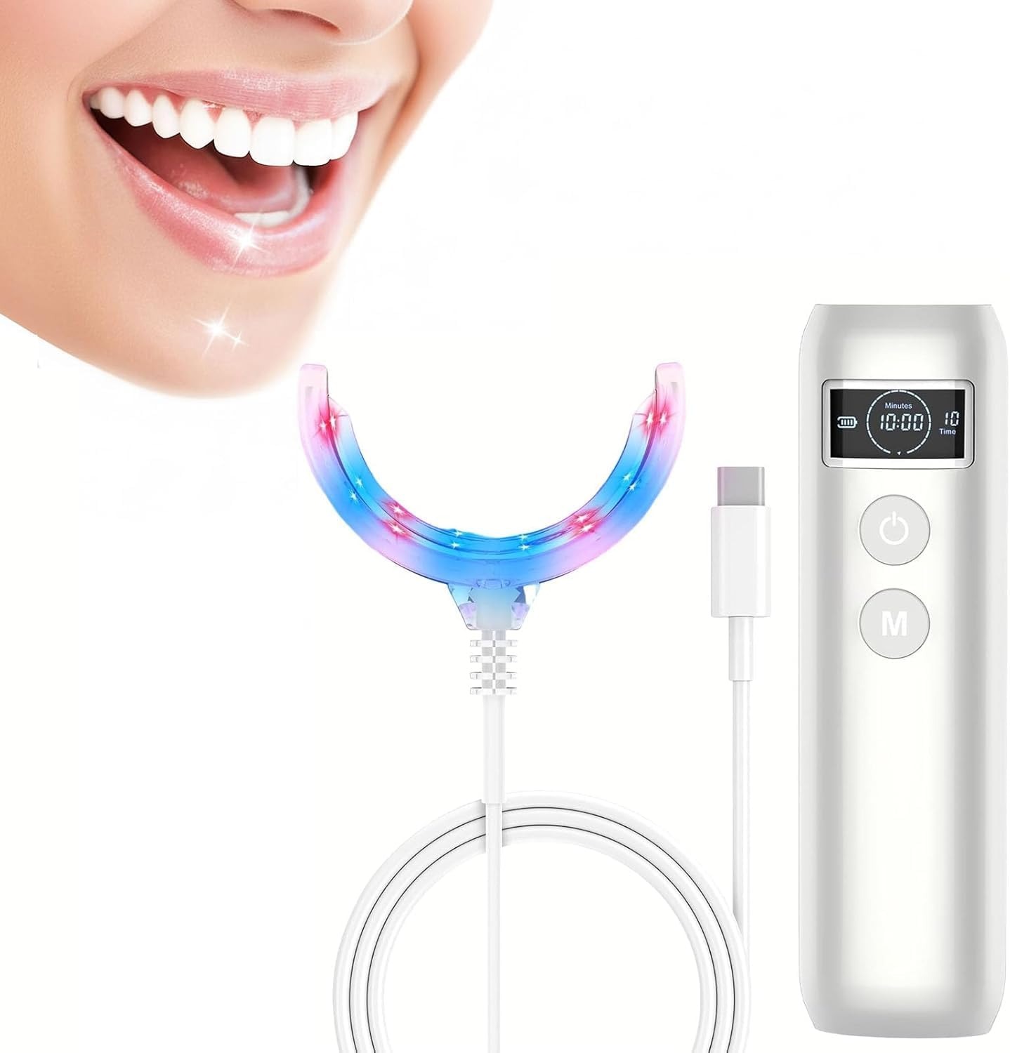 Teeth Whitening With Blue Light - 치아 미백 가속기 램프 블루&레드 라이트