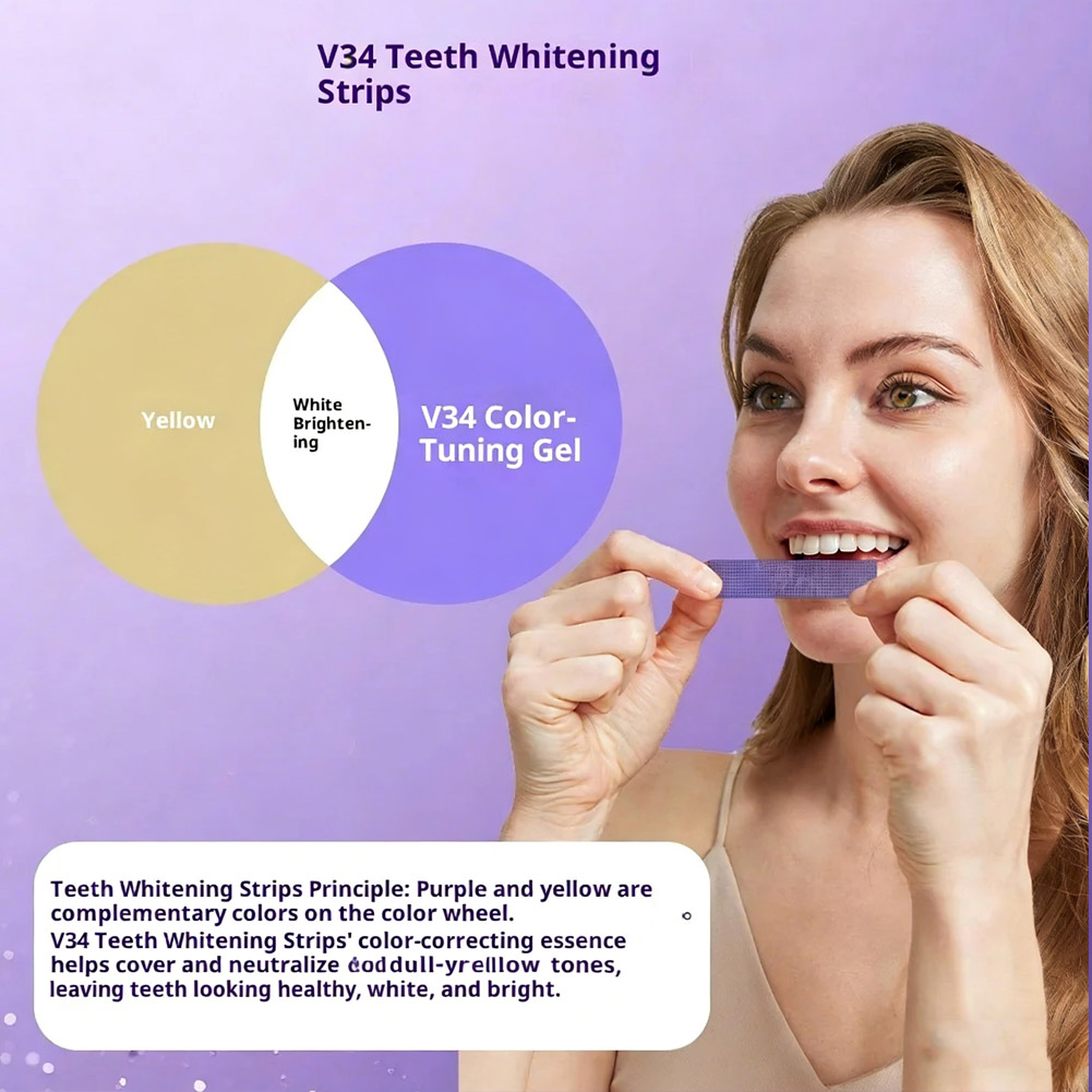 7개입 보라색 치아 미백 스트립 전문 치아 얼룩 제거  - Teeth Whitening Bleaching Kit 리뷰 및 가격