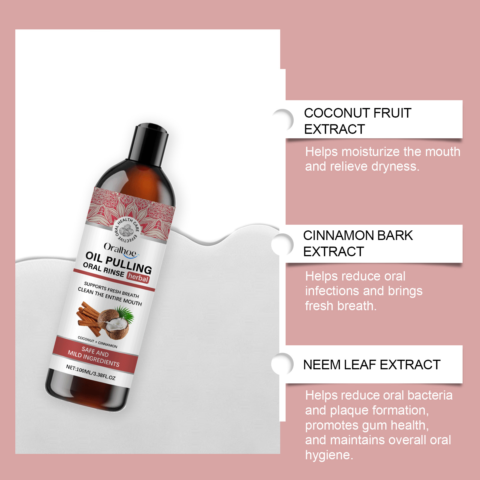 코코넛 당기는 오일 구강 세척제 구강 린스 무알콜 허브 - Teeth Whitening Oil Pulling 리뷰 및 가격