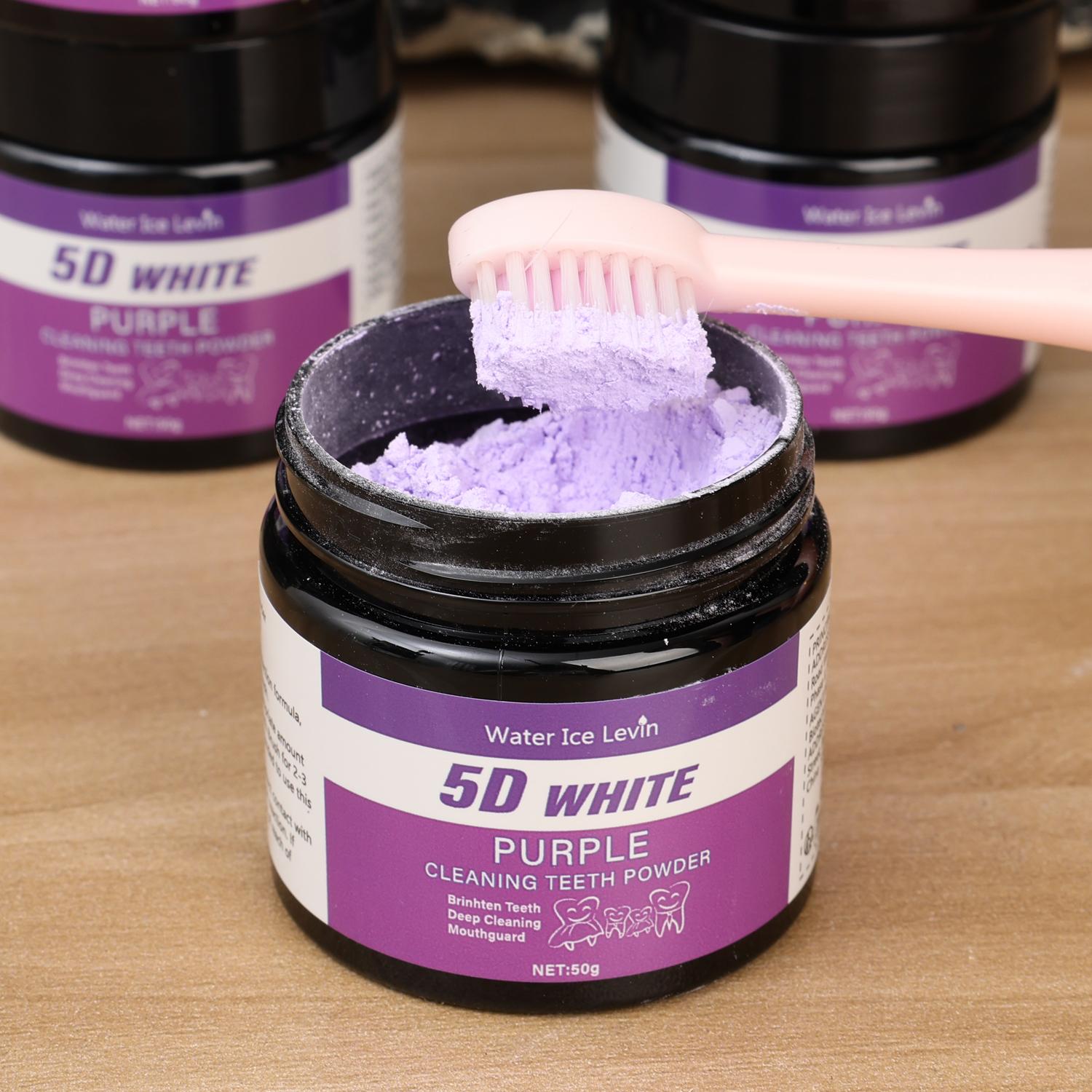 50g/박스 퍼플 치아 미백 파우더 천연 딥 클리닝 입 - Teeth Whitening Oil Pulling 리뷰 및 가격
