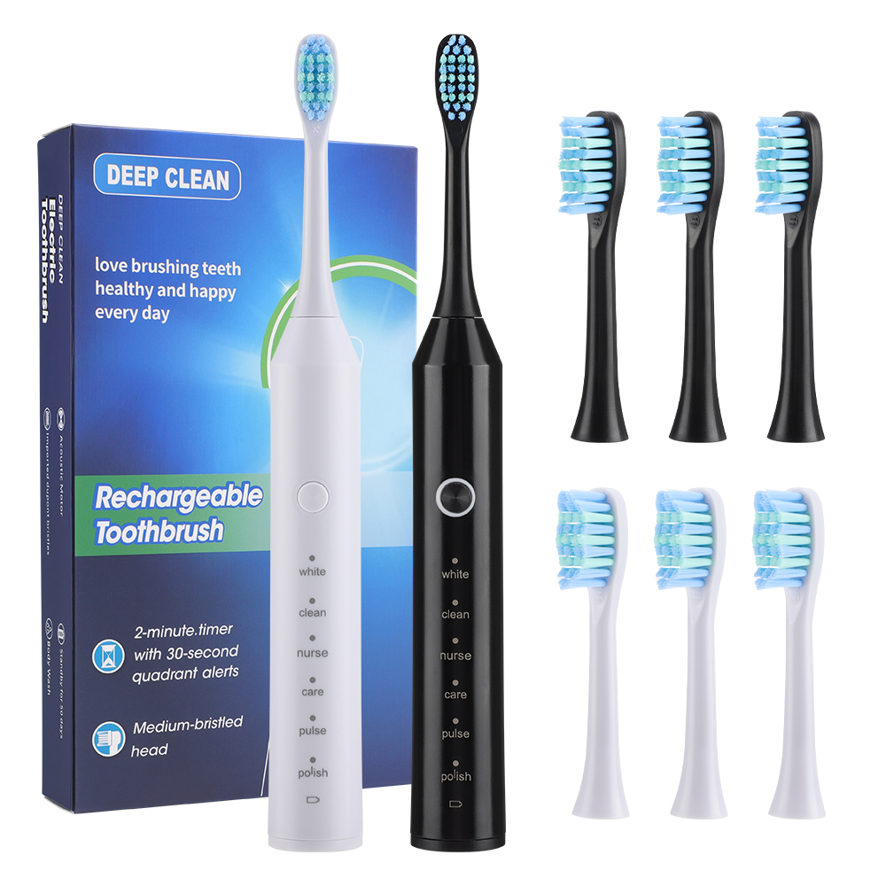 전동 음파 칫솔 2분 스마트 타이머 6가지 모드 4개의 - Teeth Whitening Toothbrush 리뷰 및 가격
