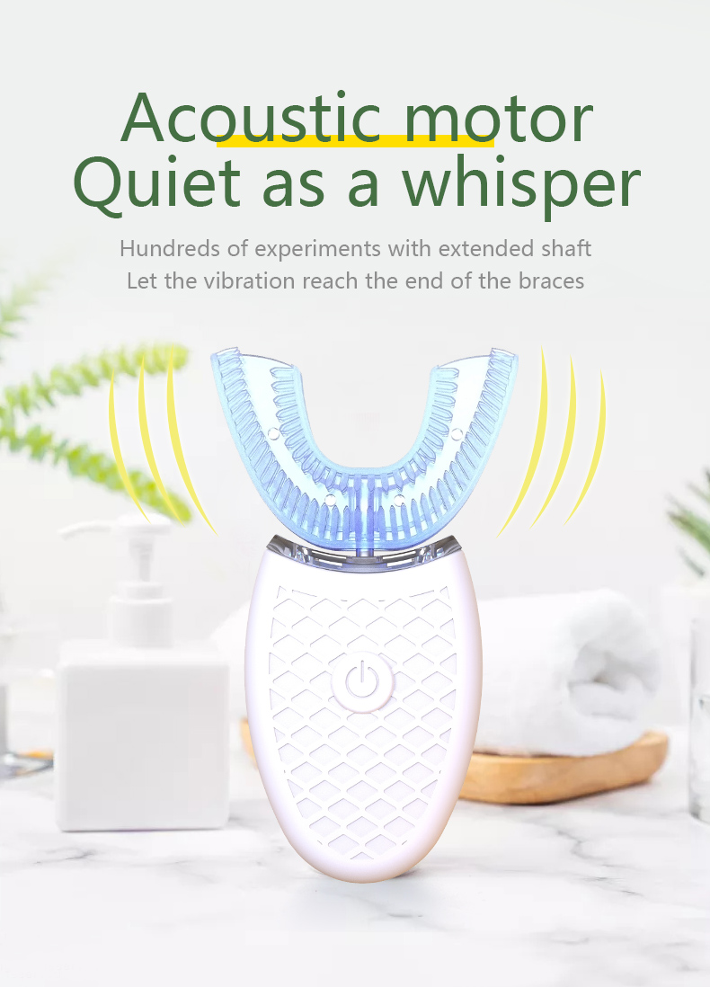 지능형 U자형 칫솔 360도 소닉 전동 자동 USB 충 - Teeth Whitening Toothbrush 리뷰 및 가격