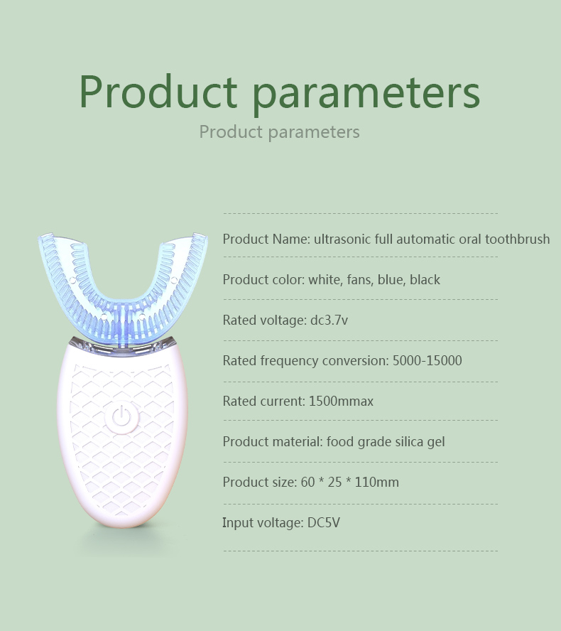 지능형 U자형 칫솔 360도 소닉 전동 자동 USB 충 - Teeth Whitening Toothbrush 리뷰 및 가격