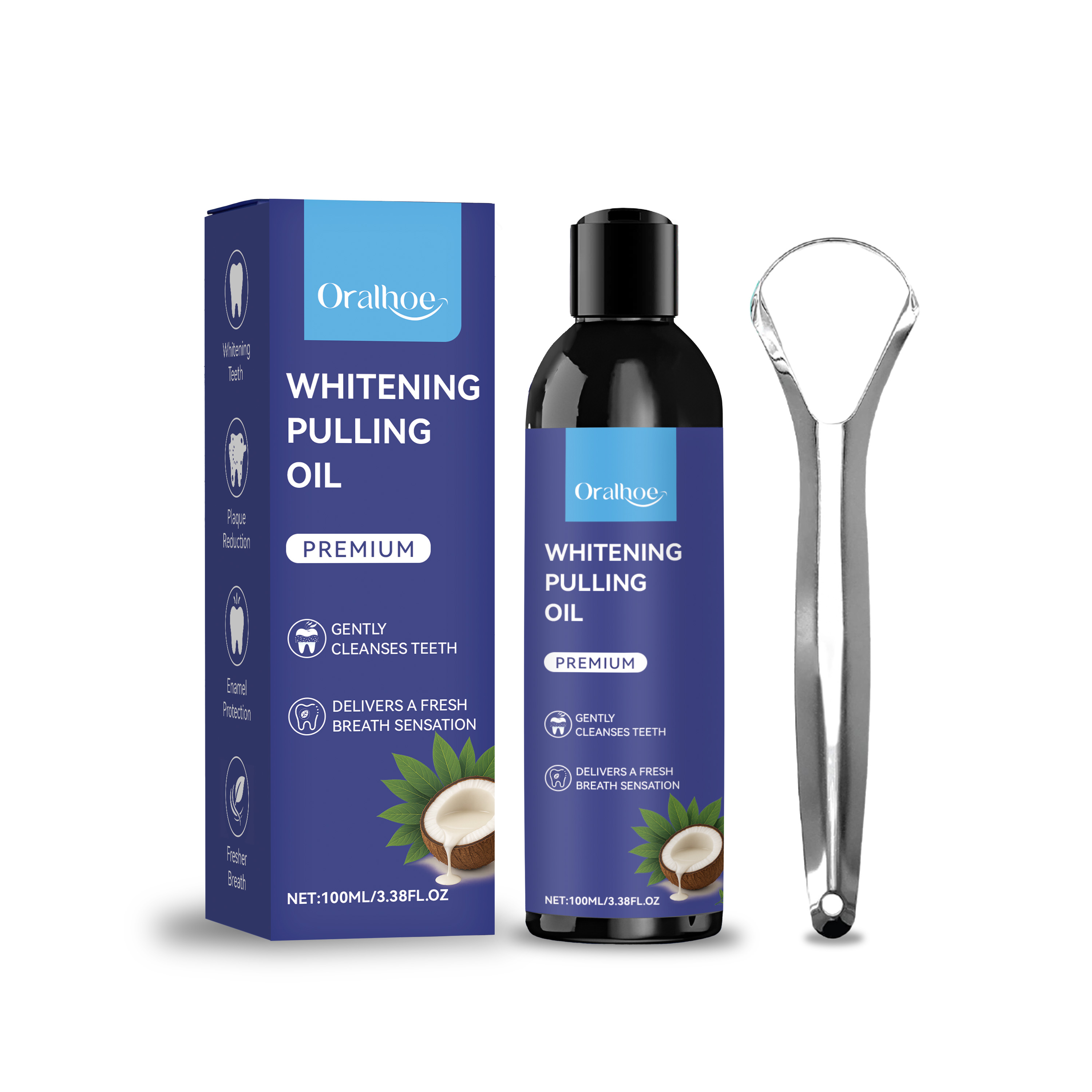 코코넛 풀링 오일 혀 클리너 치아 미백 구강 위생 클렌 - Teeth Whitening Oil Pulling 리뷰 및 가격