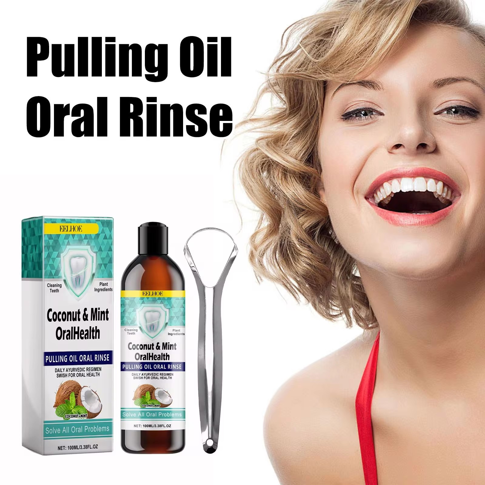 EELHOE 민트 코코넛 오일 구강 세척제 치아 청소  - Teeth Whitening Oil Pulling 리뷰 및 가격