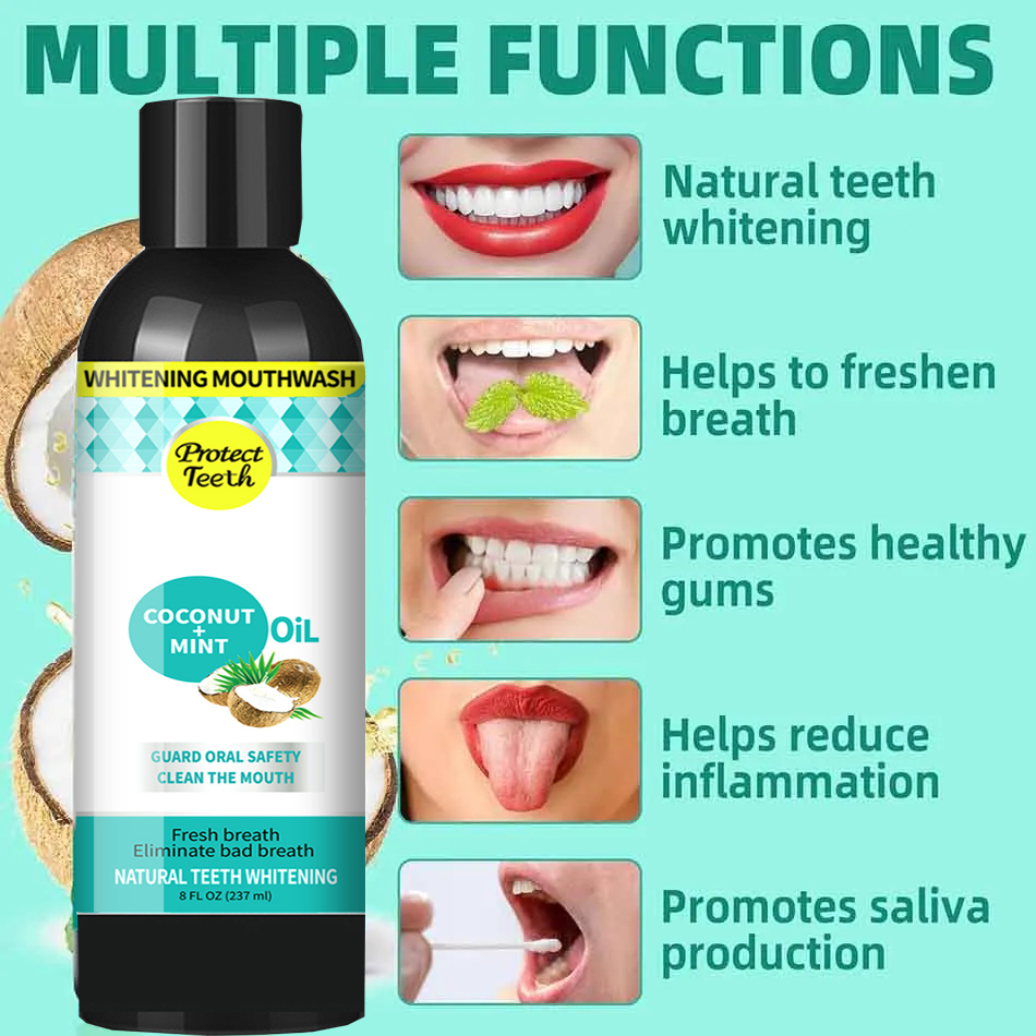 237ml 코코넛 민트 당기는 오일 구강 세척제 무알콜 - Teeth Whitening Oil Pulling 리뷰 및 가격
