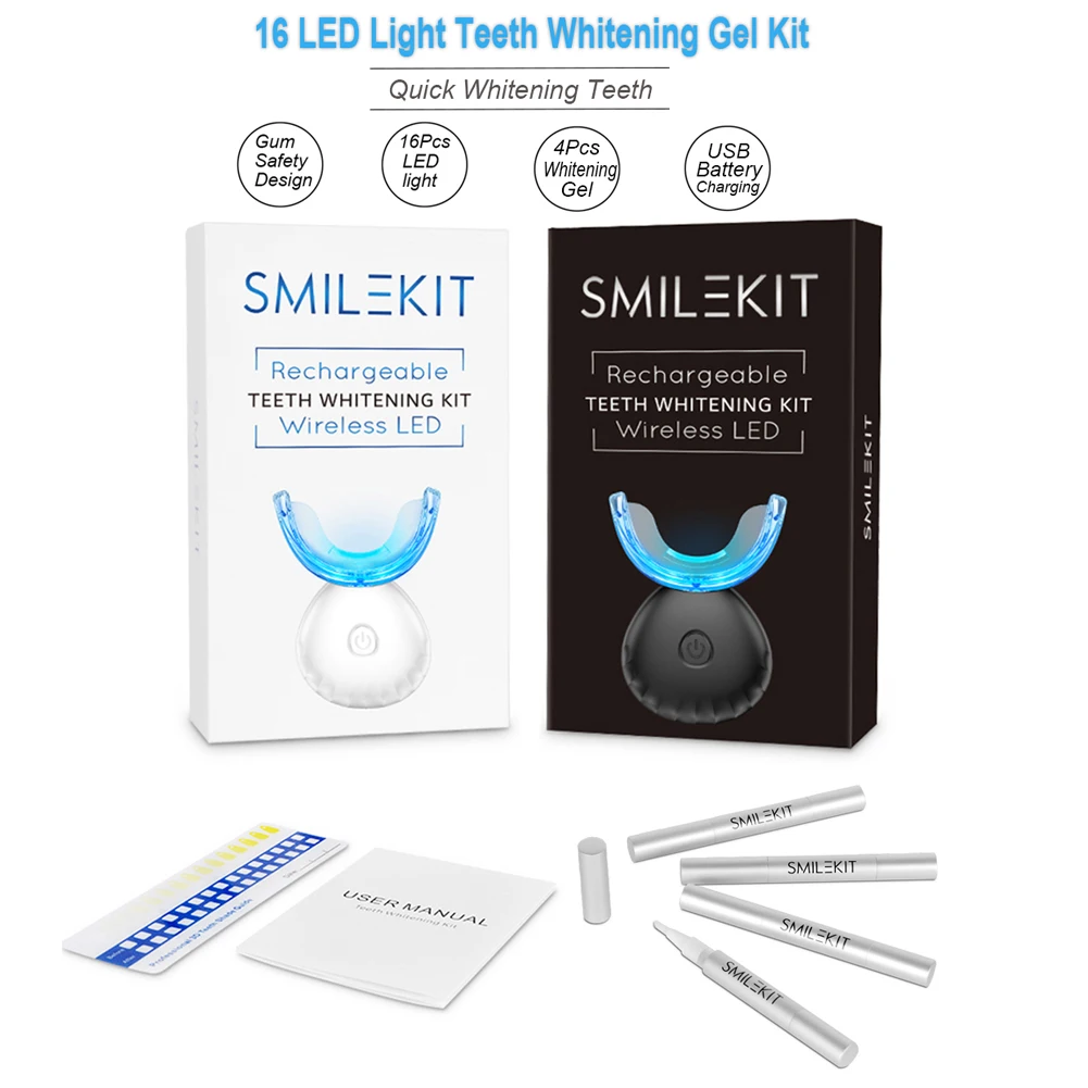 치과 치아 미백 키트 미니 16 LED 콜드 라이트 3 - Teeth Whitening Bleaching Kit 리뷰 및 가격