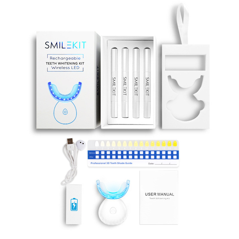 전기 치아 미백 LED 가정용 무선 치아 표백 젤 키트 - Teeth Whitening Bleaching Kit 리뷰 및 가격