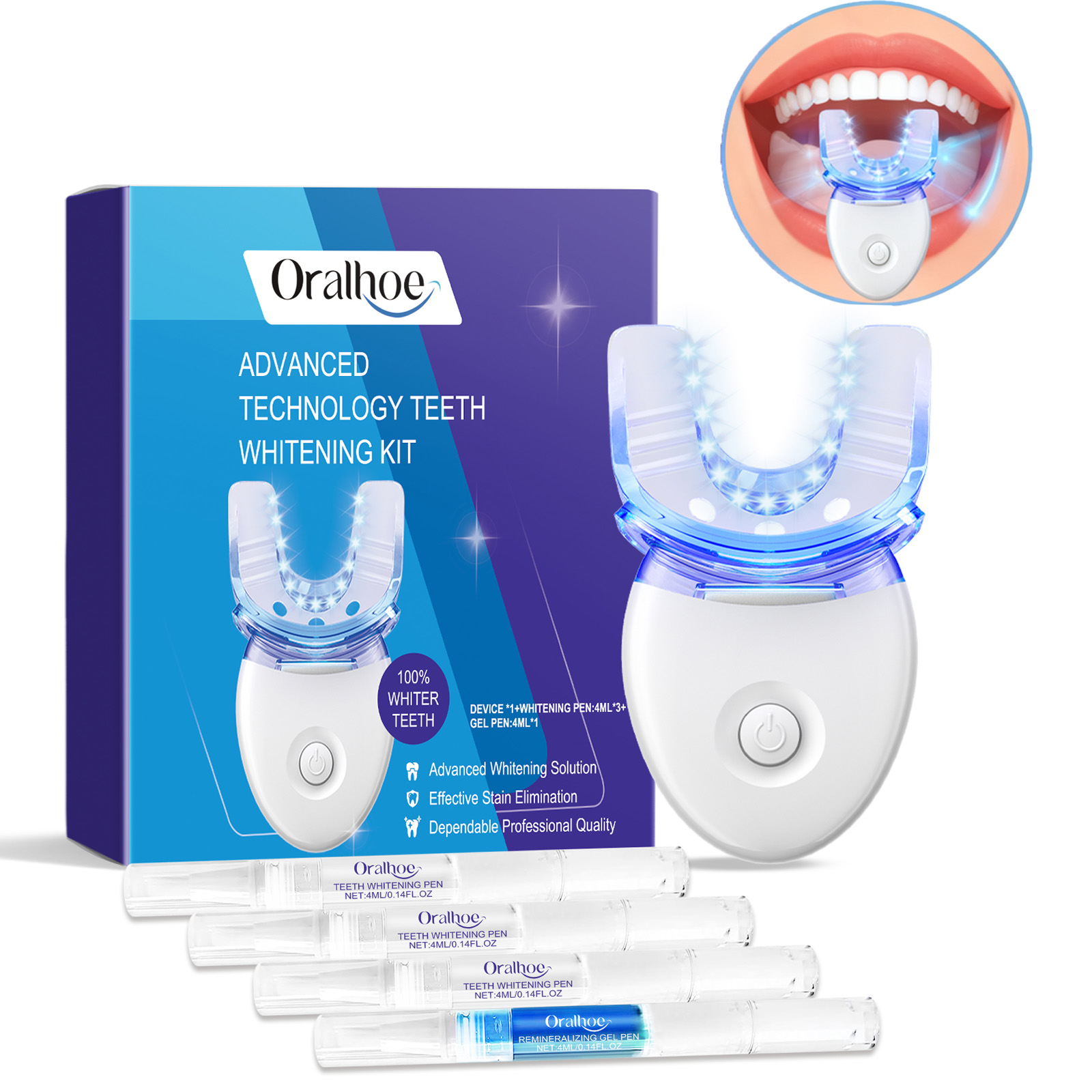 전문 치아 미백 LED 라이트 키트 (4배 미백 젤 포 - Teeth Whitening Remedies 리뷰 및 가격